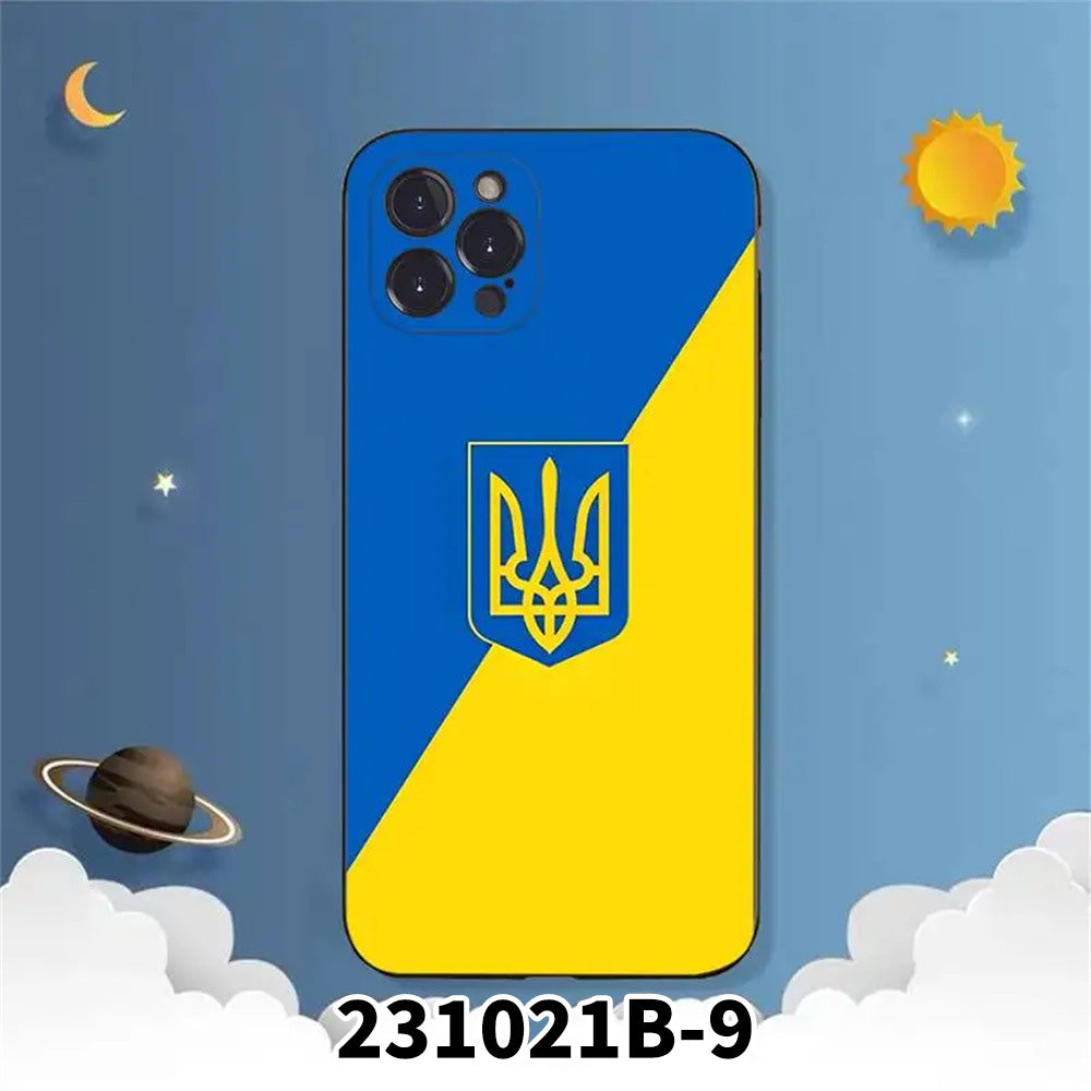 烏克蘭國旗三叉戟高級UV手機殼TPU保護套