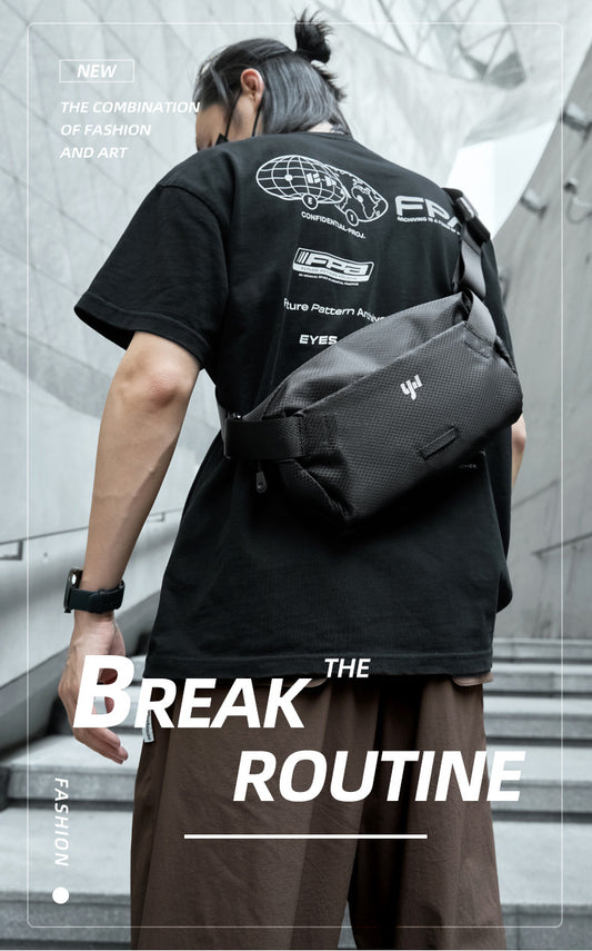 胸包男士單肩包小斜挎包潮騎行機能運動郵差包休閒背包男包