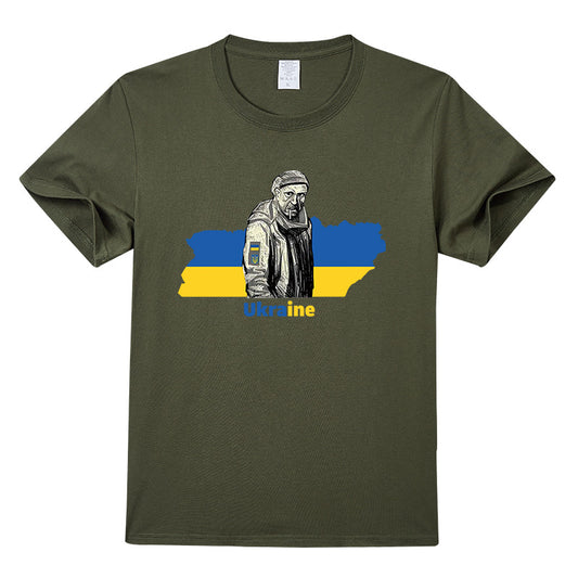 烏克蘭英雄老兵T卹短袖圓領純棉上衣
