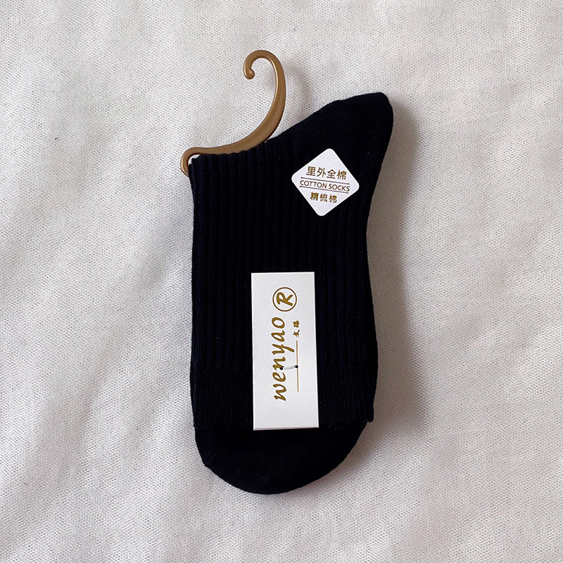 雙針襪子純棉男襪中筒襪男春秋防臭吸汗保暖男士棉襪