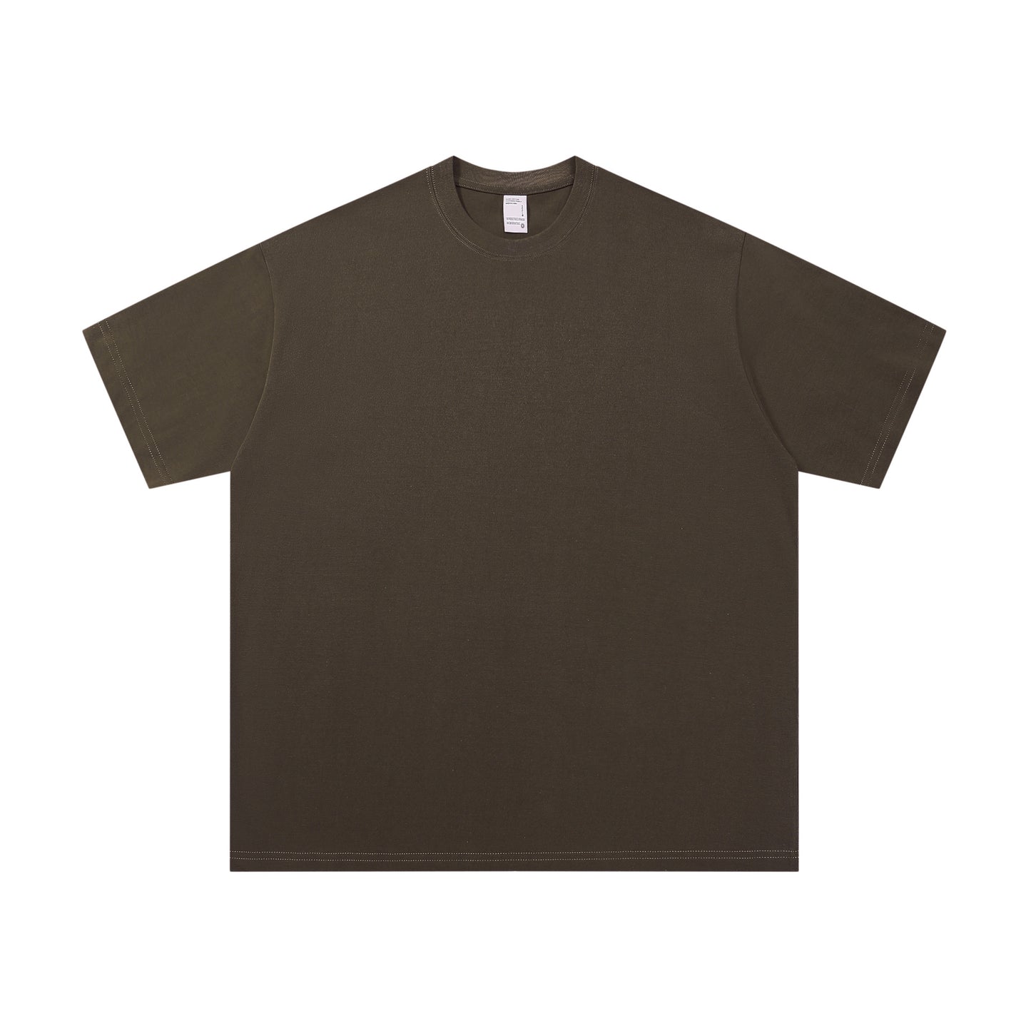 小領口落肩款男士純色短袖寬鬆休閒純棉上衣情侶打底衫