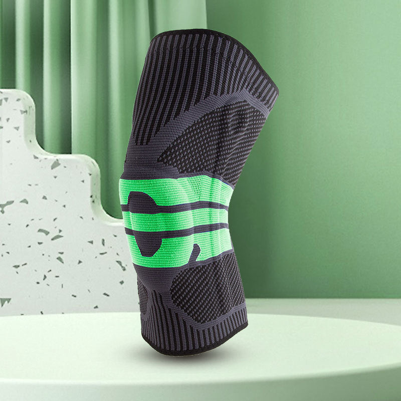 秋冬運動加壓矽膠透氣護膝戶外登山跑步籃球騎乘針織半月板護膝套