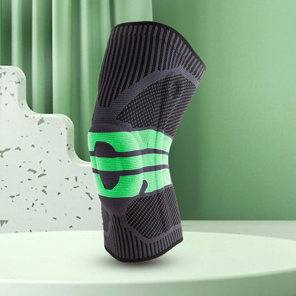 秋冬運動加壓矽膠透氣護膝戶外登山跑步籃球騎乘針織半月板護膝套