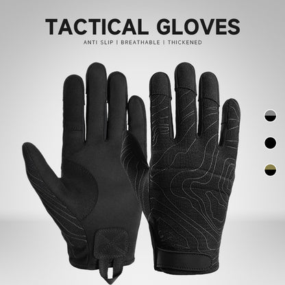 戰術射擊手套戶外防滑騎乘透氣薄款靈敏可觸控螢幕等高線騎乘運動手套