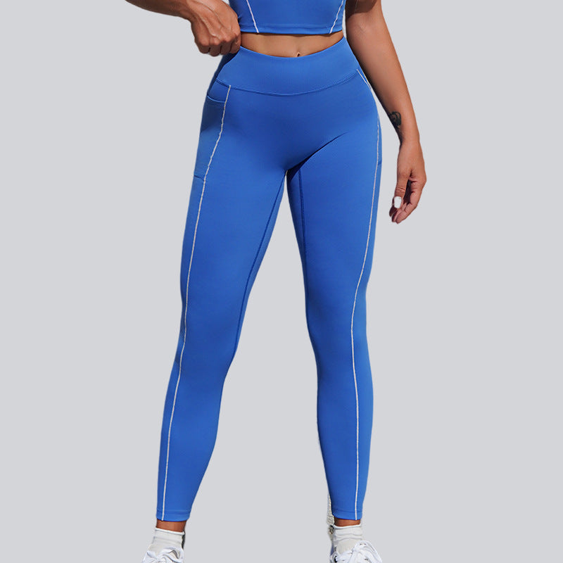 健身運動速乾百搭裸感吊帶掛脖美背瑜珈套裝兩件套