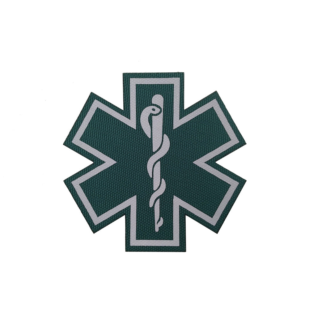 國際救援醫療急救紅十字章救援蛇刺繡PVC臂章魔術貼士氣章徽章