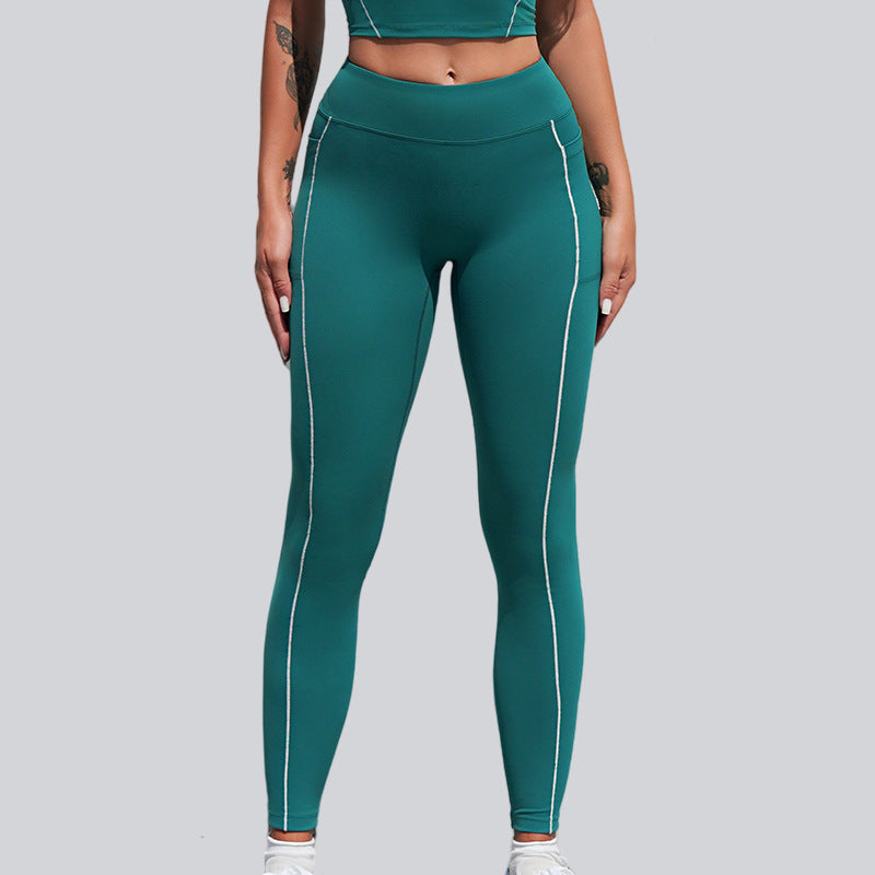 健身運動速乾百搭裸感吊帶掛脖美背瑜珈套裝兩件套