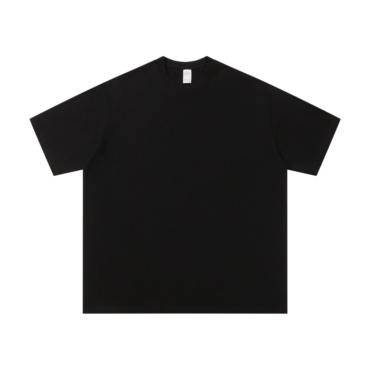 小領口落肩款男士純色短袖寬鬆休閒純棉上衣情侶打底衫