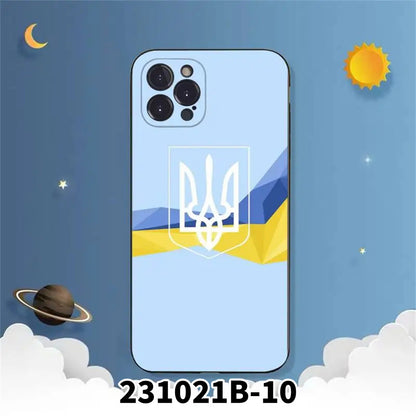 烏克蘭國旗三叉戟高級UV手機殼TPU保護套