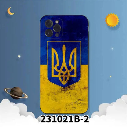 烏克蘭國旗三叉戟高級UV手機殼TPU保護套