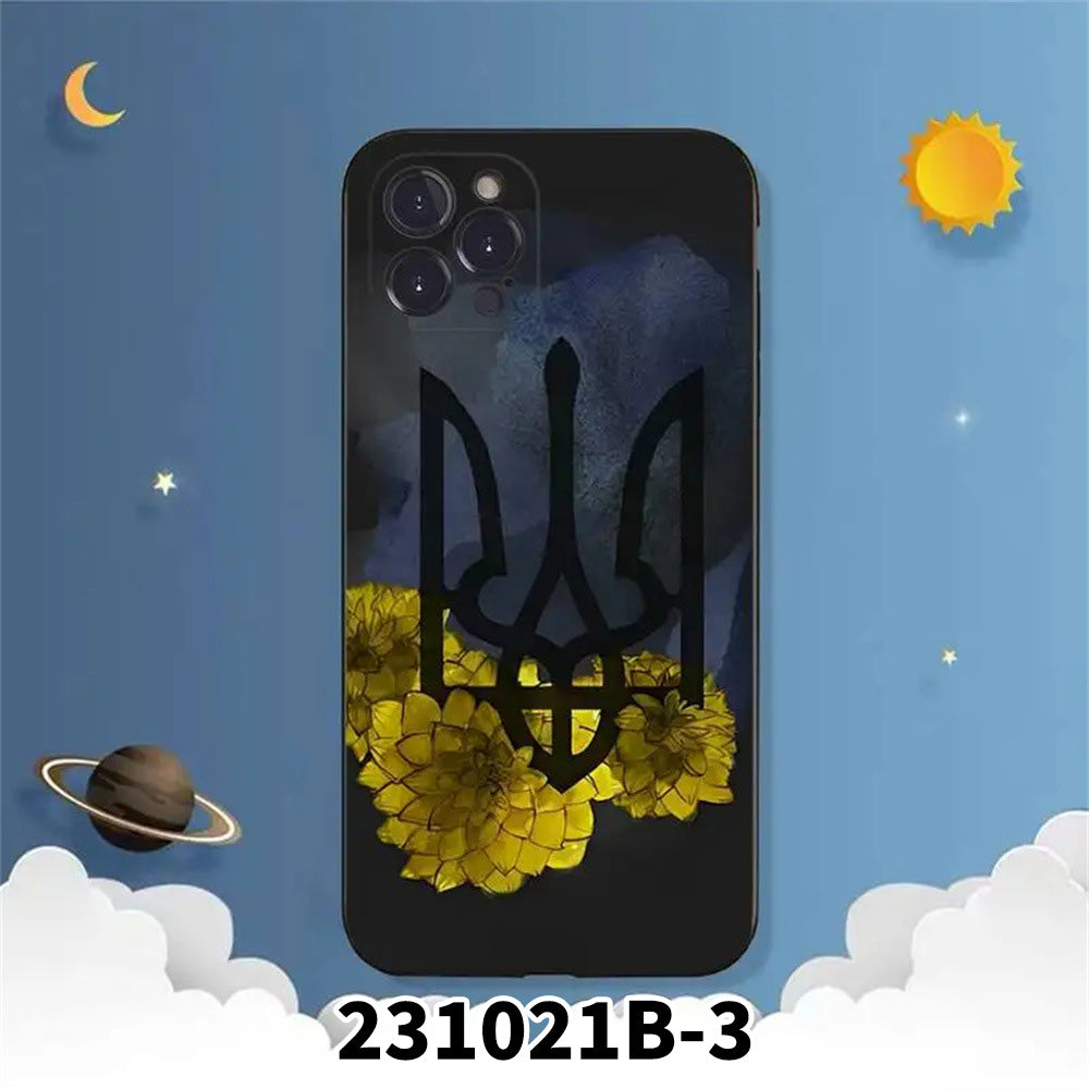 烏克蘭國旗三叉戟高級UV手機殼TPU保護套