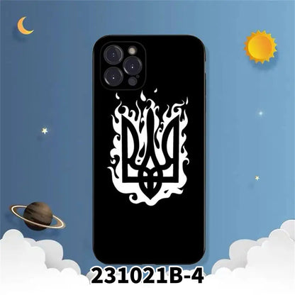 烏克蘭國旗三叉戟高級UV手機殼TPU保護套