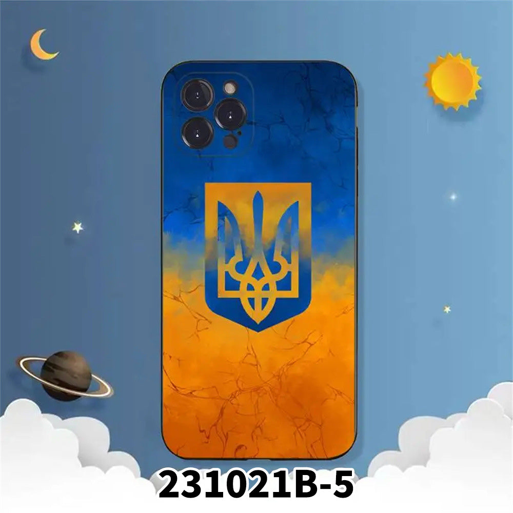 烏克蘭國旗三叉戟高級UV手機殼TPU保護套
