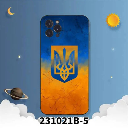 烏克蘭國旗三叉戟高級UV手機殼TPU保護套