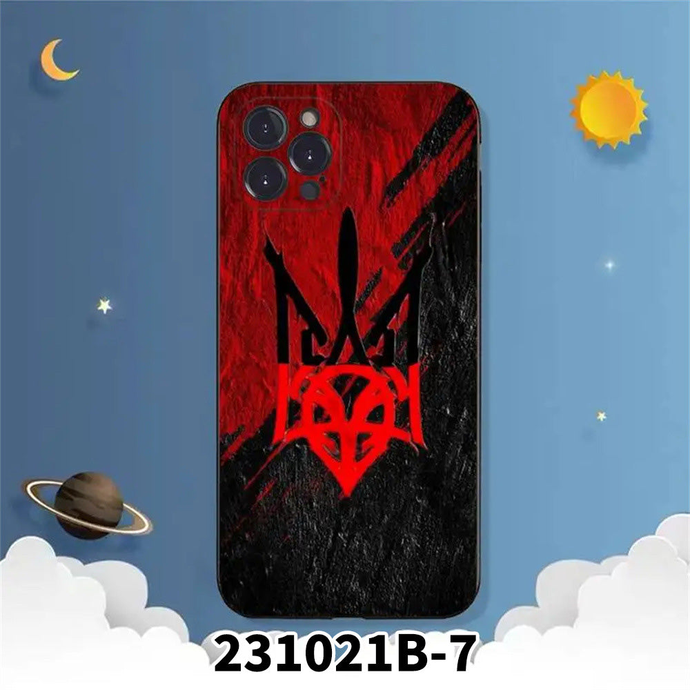 烏克蘭國旗三叉戟高級UV手機殼TPU保護套