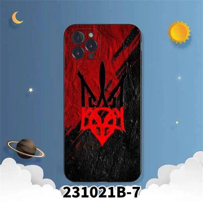 烏克蘭國旗三叉戟高級UV手機殼TPU保護套