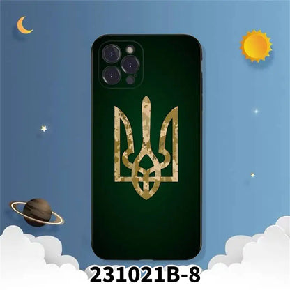 烏克蘭國旗三叉戟高級UV手機殼TPU保護套