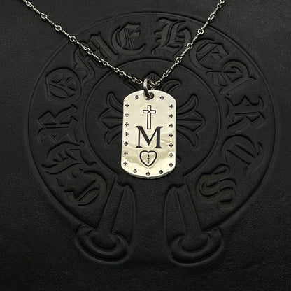 潮款泰銀復古大號軍牌吊牌項鍊合集高級感秋冬毛衣鏈十字架配飾