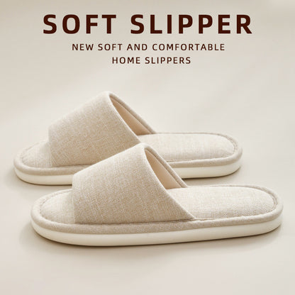 日式木地板四季無印棉麻亞麻布室內家居拖鞋