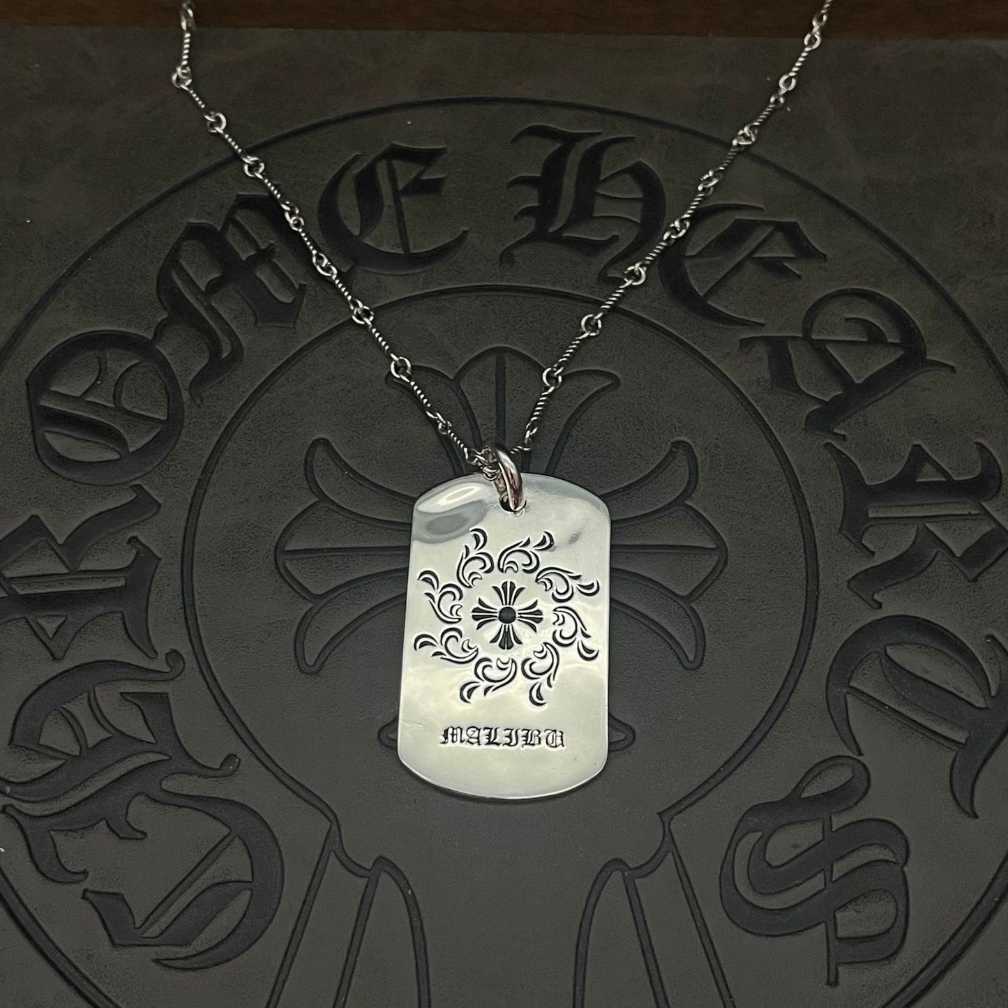 潮款泰銀復古大號軍牌吊牌項鍊合集高級感秋冬毛衣鏈十字架配飾