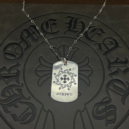 潮款泰銀復古大號軍牌吊牌項鍊合集高級感秋冬毛衣鏈十字架配飾