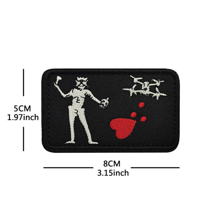 三叉戟蛙刺繡臂章網紅個性配飾戶外魔術貼徽章包貼章