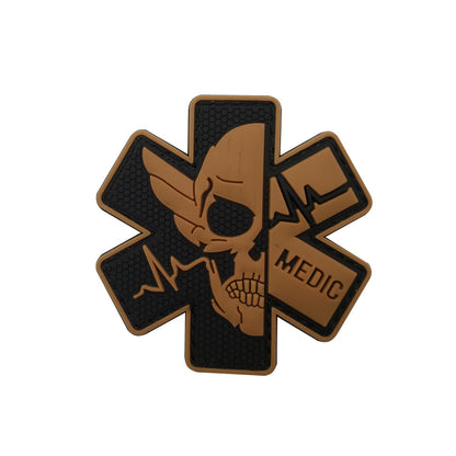 國際救援醫療急救紅十字章救援蛇刺繡PVC臂章魔術貼士氣章徽章