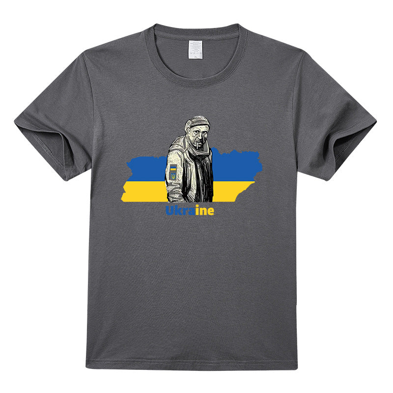烏克蘭英雄老兵T卹短袖圓領純棉上衣