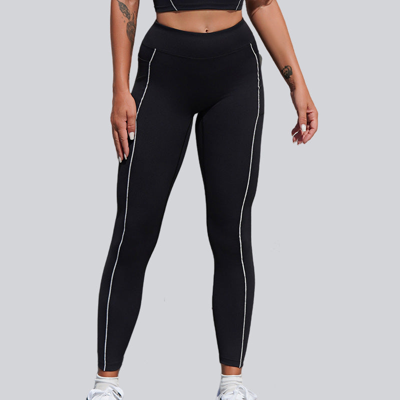 健身運動速乾百搭裸感吊帶掛脖美背瑜珈套裝兩件套