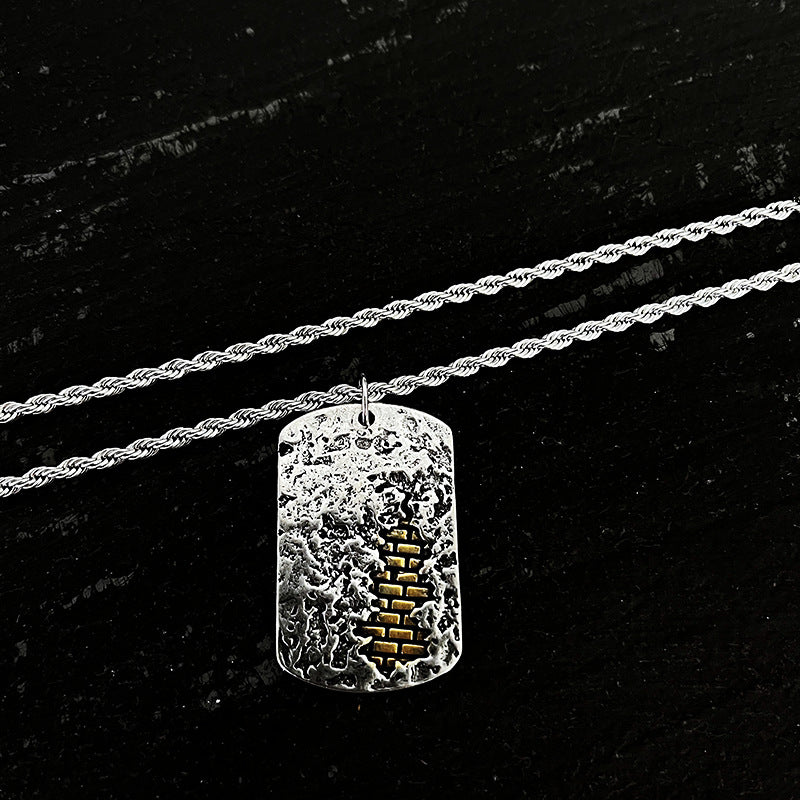 復古守護吊墜男潮軍牌輕奢小眾潮牌男項鍊個性潮流百搭項墜男