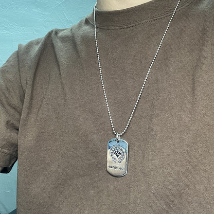 潮款泰銀復古大號軍牌吊牌項鍊合集高級感秋冬毛衣鏈十字架配飾