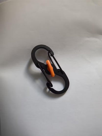 小號不鏽鋼帶鎖8字快掛防盜旅行包鑰匙S扣