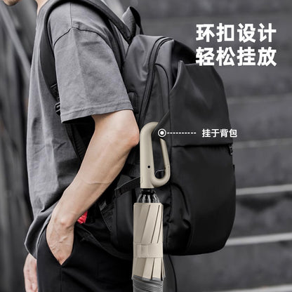 環扣純色商務全自動雨傘大號加固耐用雨傘防風自動傘