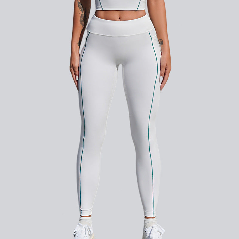 健身運動速乾百搭裸感吊帶掛脖美背瑜珈套裝兩件套