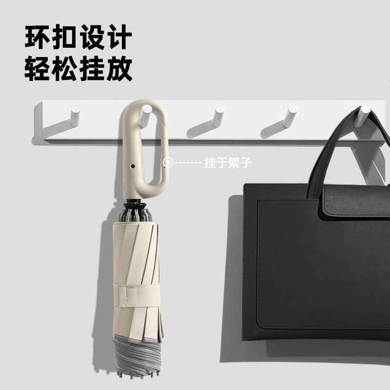 環扣純色商務全自動雨傘大號加固耐用雨傘防風自動傘