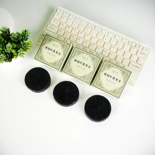 側柏葉洗髮皂60克圓形溫和植物精油草本護髮養發專用手工香皂