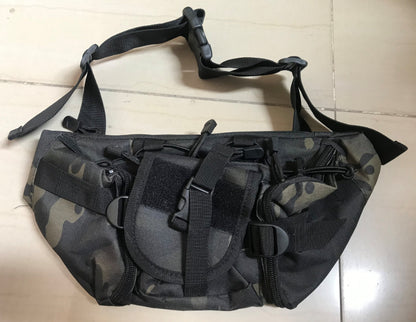 潮流戶外運動釣魚多功能迷彩防水腰包胸包