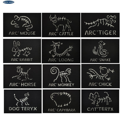 十二生肖魔術貼臂章鐳射切割紅外反光士氣徽章魔術貼章戶外背包貼