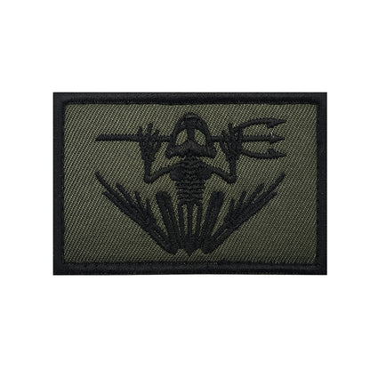 三叉戟蛙刺繡臂章網紅個性配飾戶外魔術貼徽章包貼章