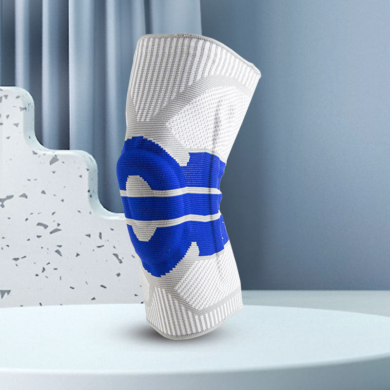 秋冬運動加壓矽膠透氣護膝戶外登山跑步籃球騎乘針織半月板護膝套