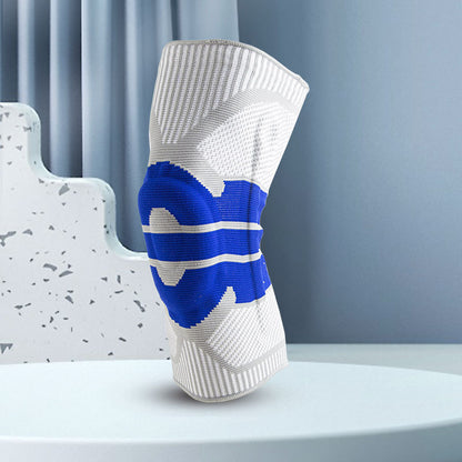 秋冬運動加壓矽膠透氣護膝戶外登山跑步籃球騎乘針織半月板護膝套