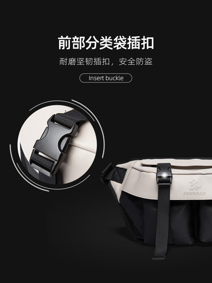 男士斜挎包日系休閒胸包男單肩包出行運動郵差包潮流男包