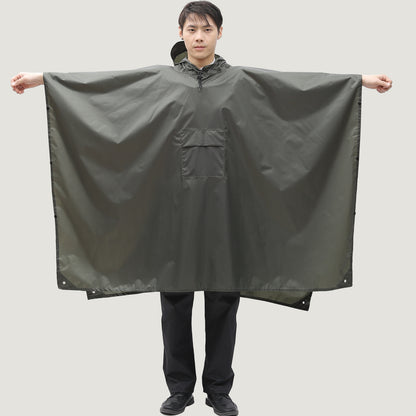 多功能三合一斗篷雨衣背包登山戶外迷彩戰術連帽斗篷雨披