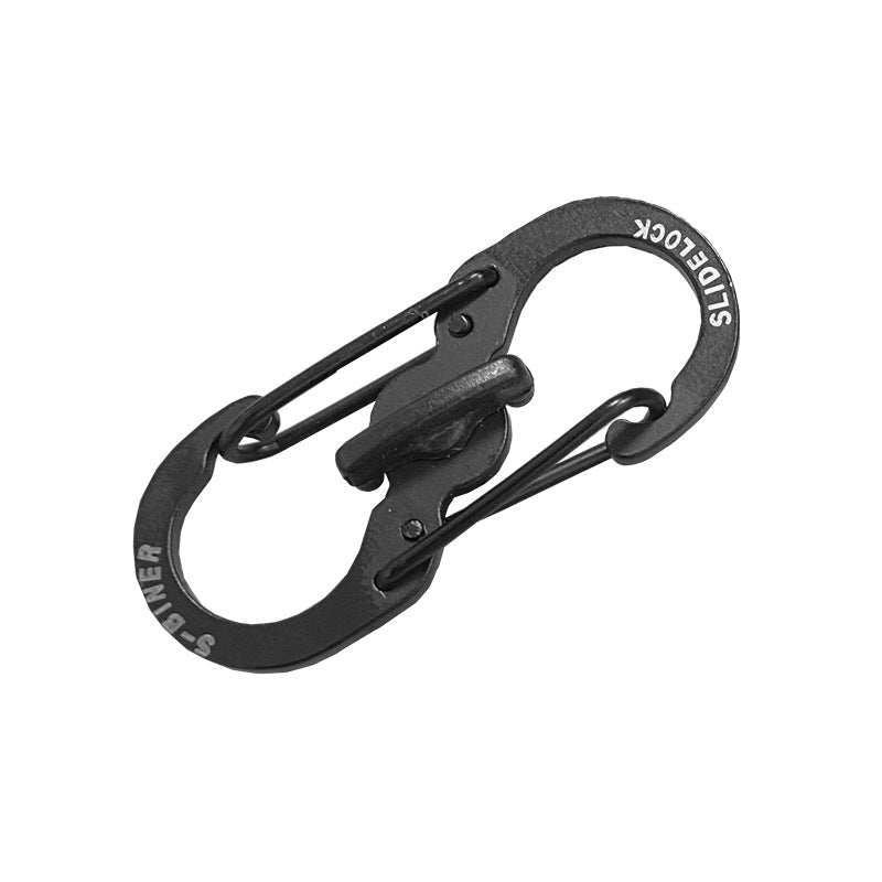 小號不鏽鋼帶鎖8字快掛防盜旅行包鑰匙S扣