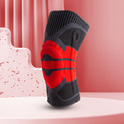 秋冬運動加壓矽膠透氣護膝戶外登山跑步籃球騎乘針織半月板護膝套