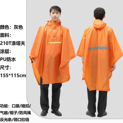 多功能三合一斗篷雨衣背包登山戶外迷彩戰術連帽斗篷雨披