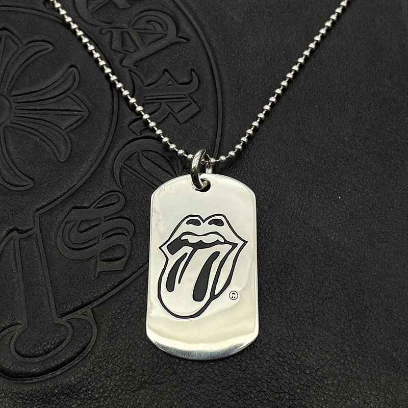 潮款泰銀復古大號軍牌吊牌項鍊合集高級感秋冬毛衣鏈十字架配飾