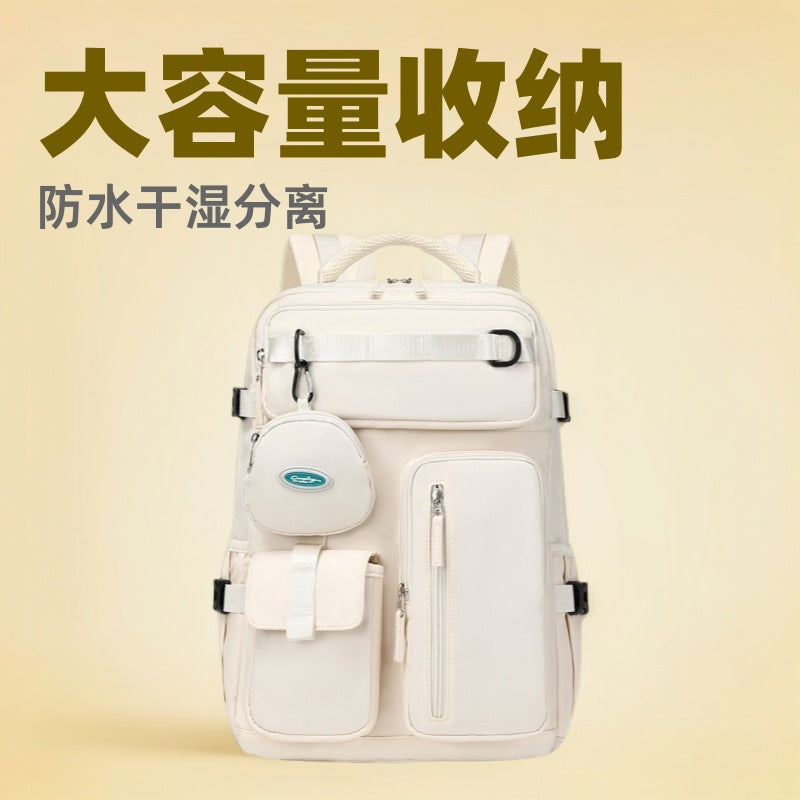 電腦背包通用出差旅行大容量多功能防水幹濕分離收納學生書包