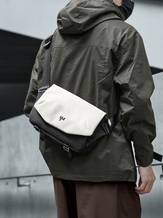 機能斜挎包男士郵差包騎行背包便攜單肩包潮流跨包