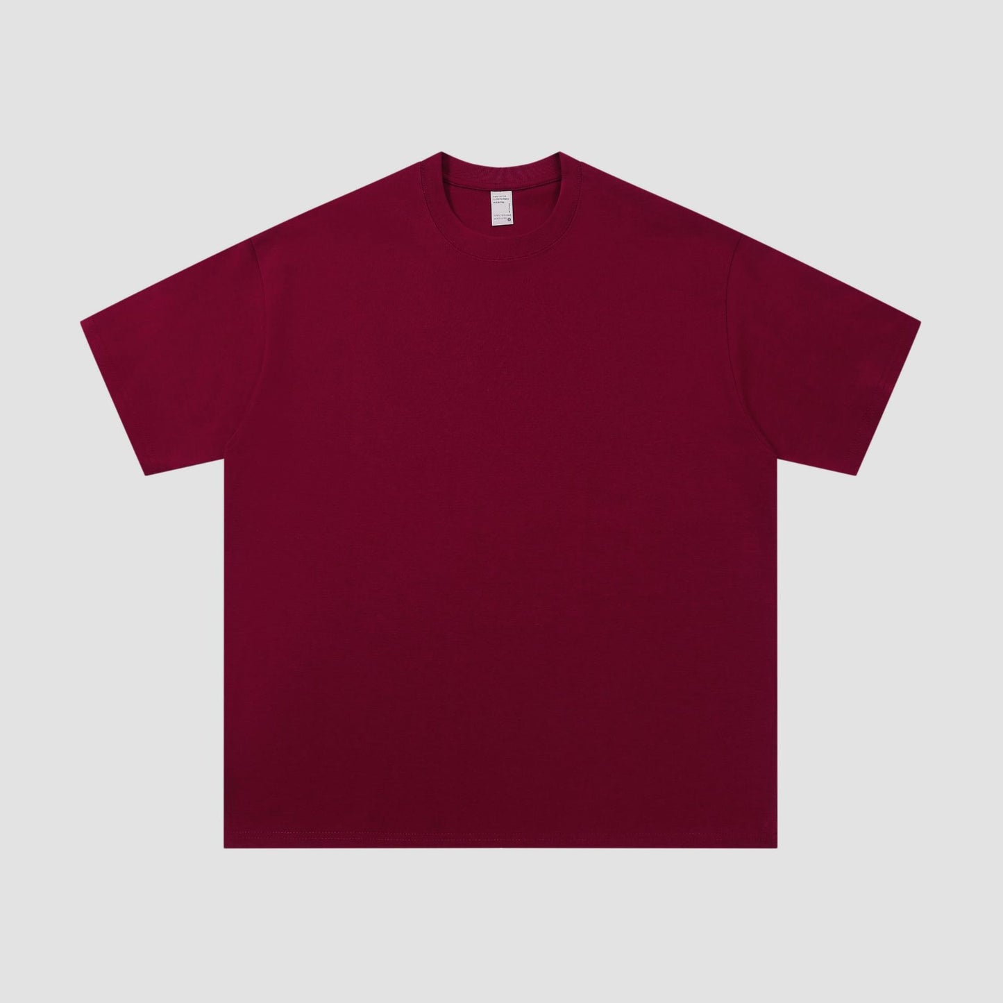 小領口落肩款男士純色短袖寬鬆休閒純棉上衣情侶打底衫